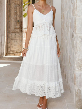 Gonna-2PCS-Top-e-Gonna-Bianco-Anni '70-in-Pizzo-e-Cotone-Bohémien