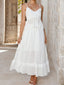 Gonna 2PCS Top e Gonna Bianco Anni '70 in Pizzo e Cotone Bohémien