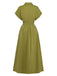 Green-1930s-Lapel-Breasted-Slit-Shirt-Dress-back-view