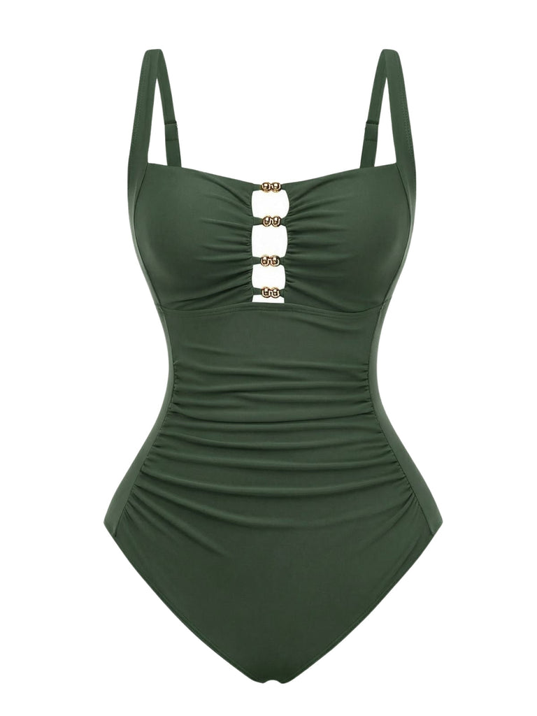 Costume Intero Ruched con Taglio Contenitivo Anni '50 2