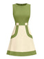 [Prevendita] Abito mod senza maniche color block verde anni '60