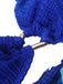 3PCS Bikini e gonna copricostume sfumati blu anni '80