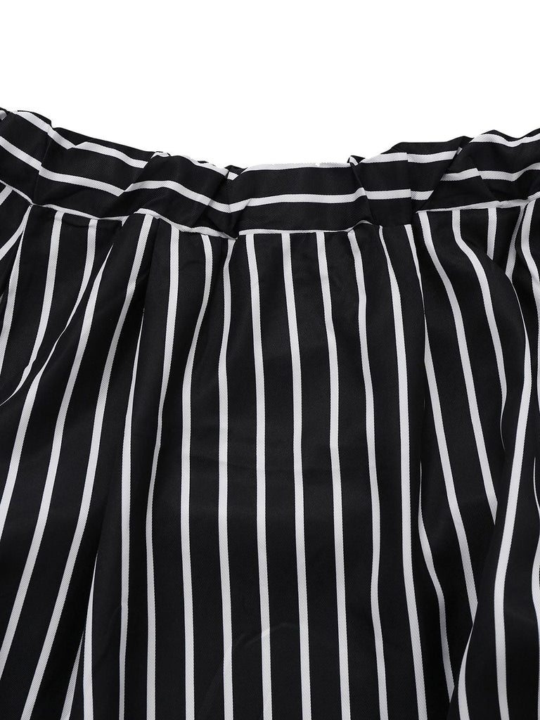 Completo a righe stile Nightmare Before Christmas nero anni '40