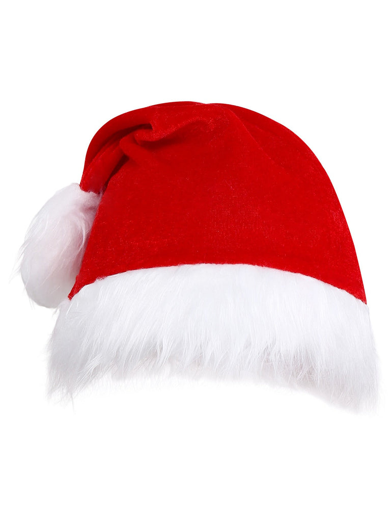 Abito paillettes natalizio con spalle scoperte in peluche rosso anni '70