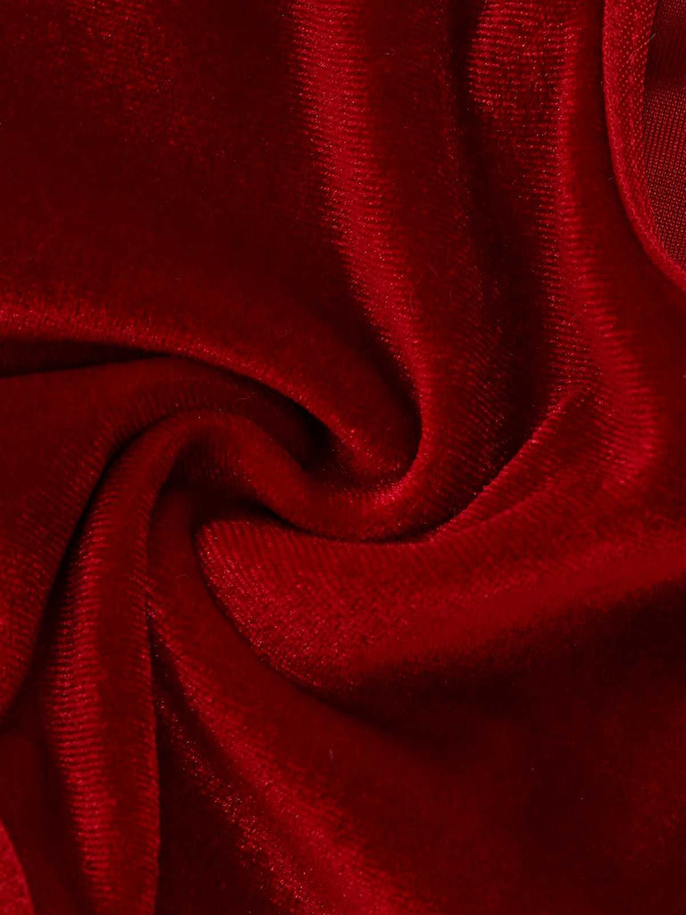 Body natalizio in peluche con scollo a V profondo e cappello anni '70