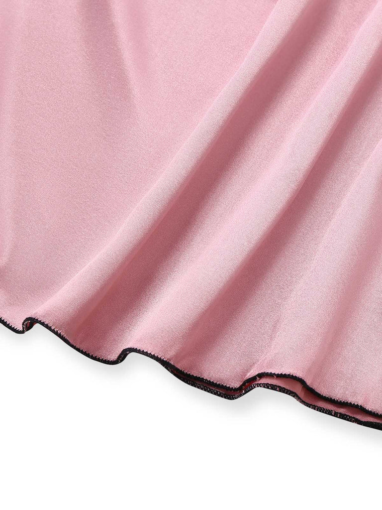 Camicia da notte in raso e pizzo a farfalla con sottoveste eanni '80