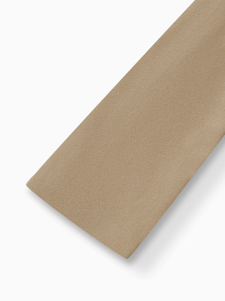 Cappotto con cintura e collo in pelliccia tinta unita cachi anni '20