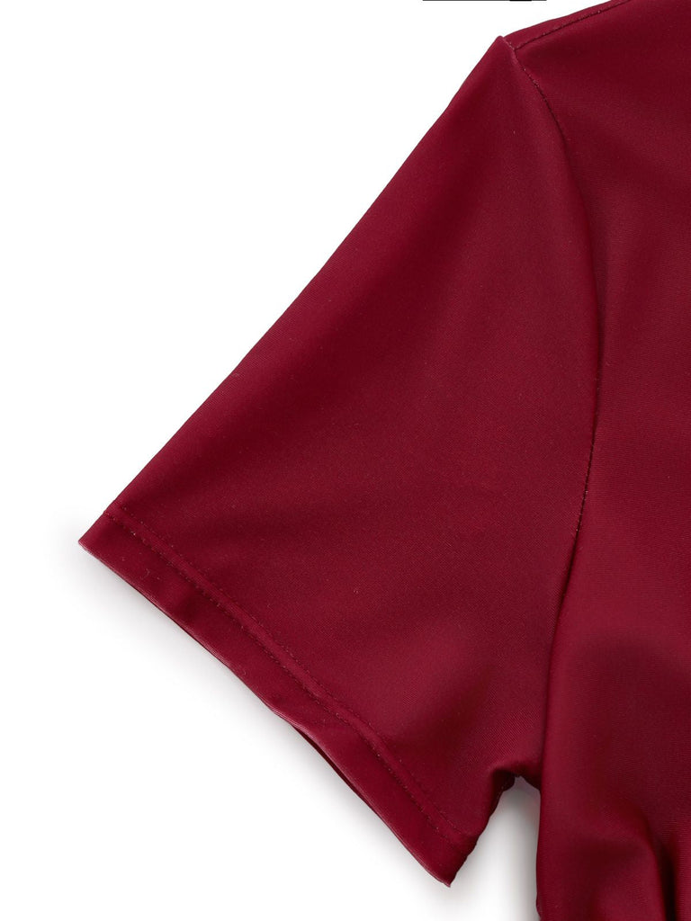 Tankini con grafica a teschio e rosa nero anni '80