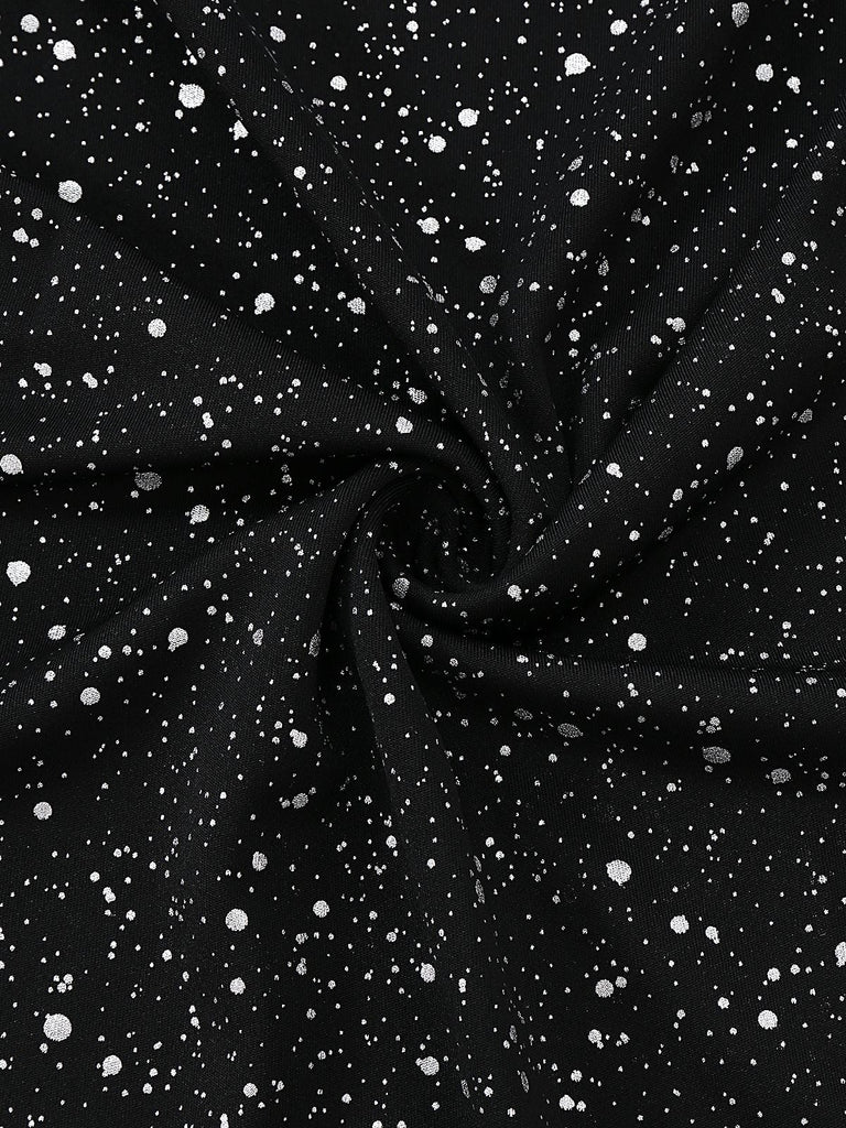 Abito aderente in pizzo con spalle scoperte e metallizzato nero anni '80