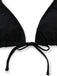 3PCS Nero Bikini con Stampa Vacanze Rete e Copricostume
