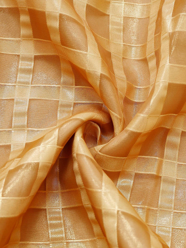 Abito da sera e maniche a sbuffo a quadri trasparente oro anni '40