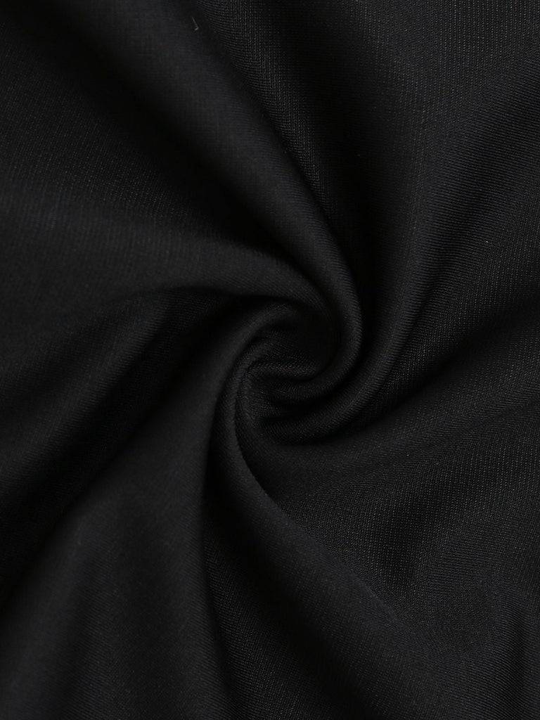 Tuta lunga con scollo a V profondo in paillettes nero anni '30