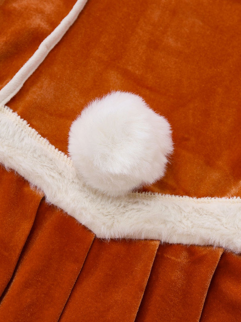Abito in flanella con pompon e omino di pan di zenzero anni '80
