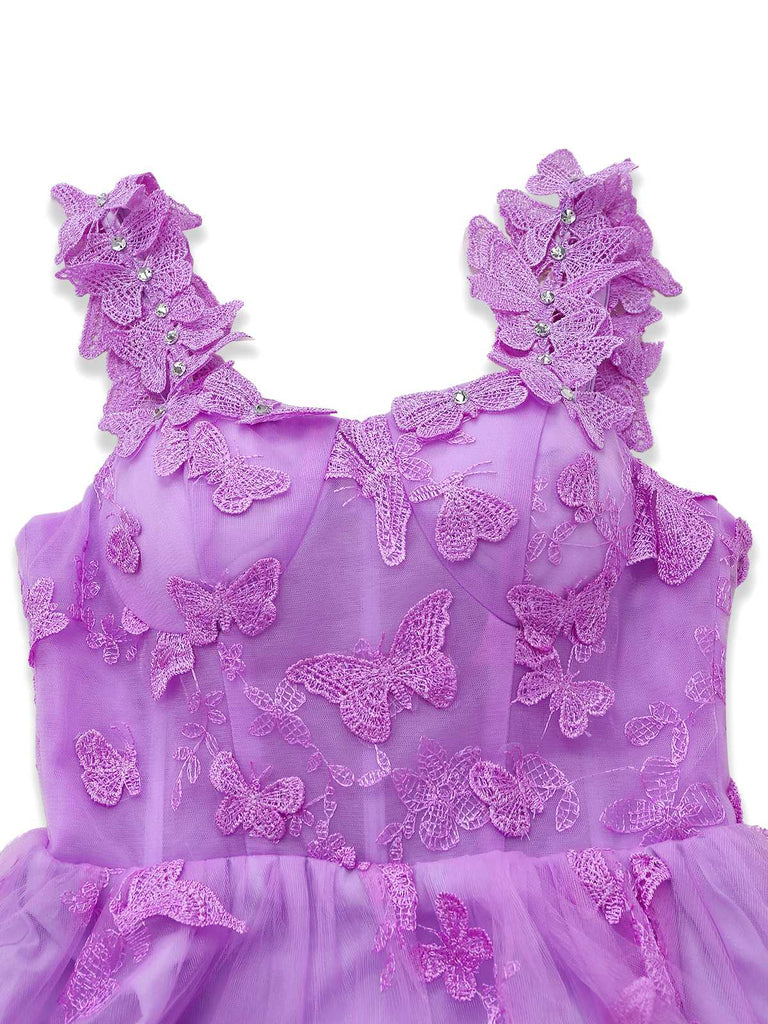 Abito lungo farfalle 3D in rete con spalline sottili anni '30