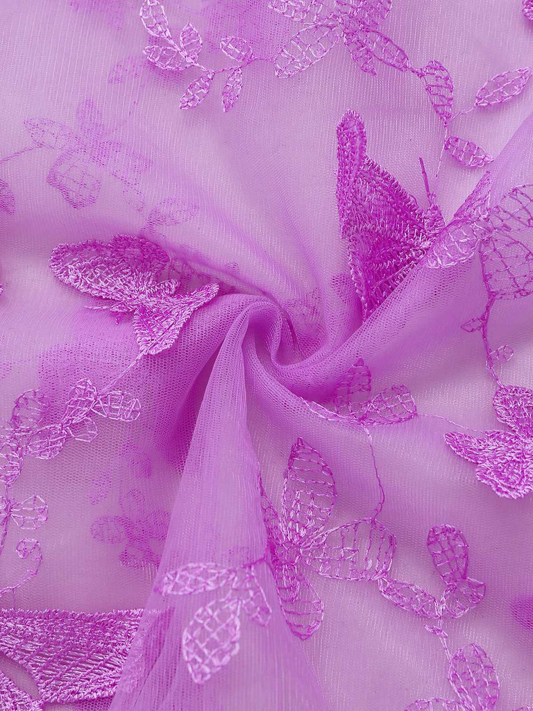 Abito lungo farfalle 3D in rete con spalline sottili anni '30