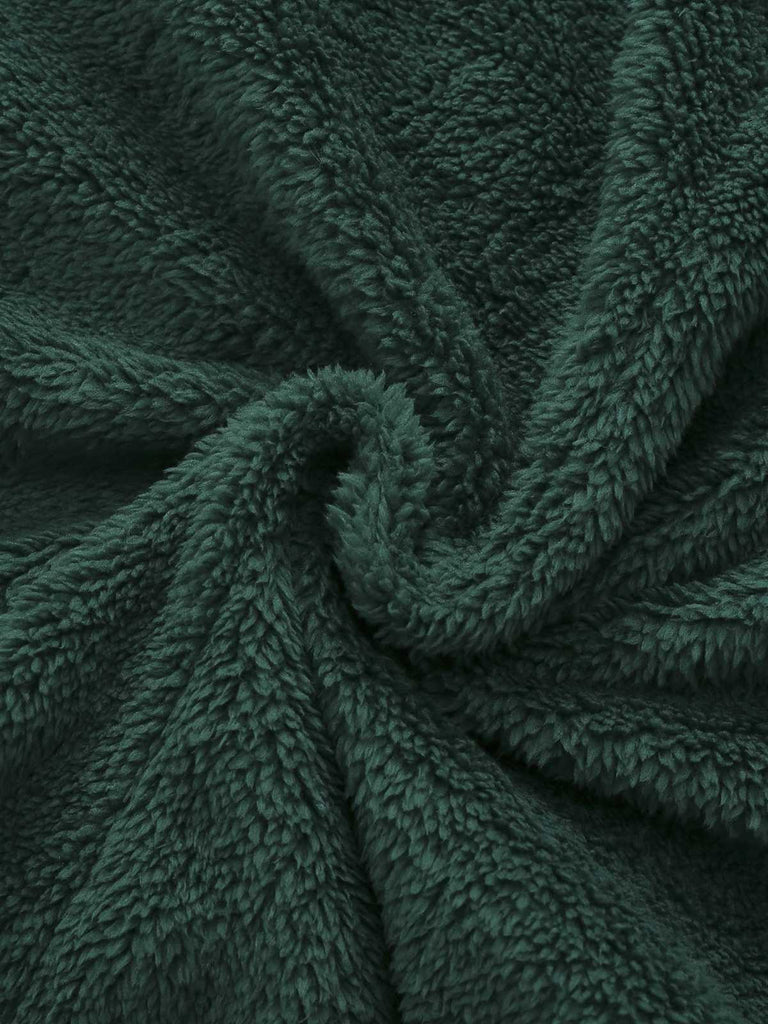 Pigiama con cappuccio in sherpa natalizio verde anni '70