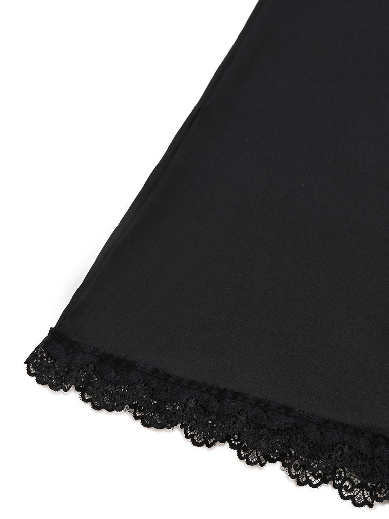 Camicia da notte a farfalla schiena scoperta nero anni '50