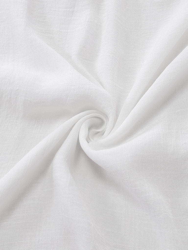 Copricostume da spiaggia in rayon slub con scollo a V anni '30