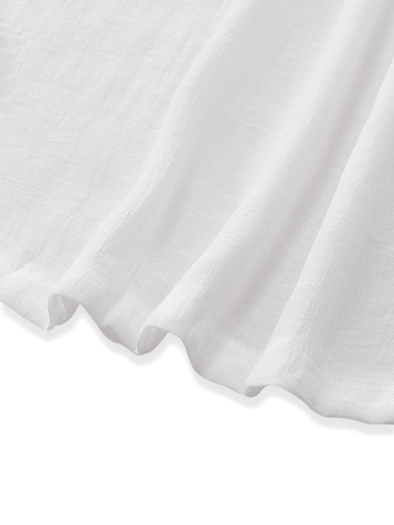 Copricostume da spiaggia in rayon slub con scollo a V anni '30