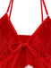 Completo intimo babydoll con pon pon rosso anni '70