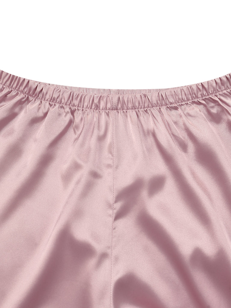 Pigiama in raso con finiture in piume anni '30