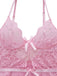 Camicia da notte con spalline sottili in pizzo rosa anni '50