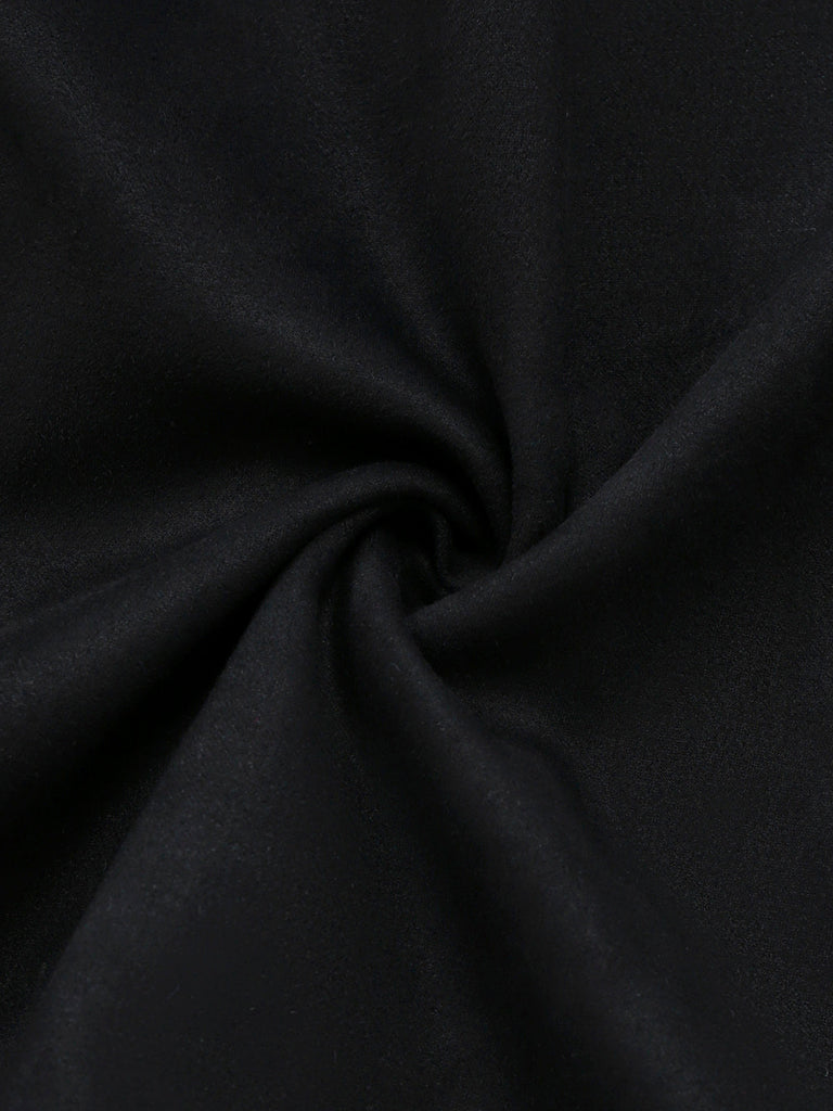 Cappotto lungo con finiture in pelliccia sintetica nero anni '30