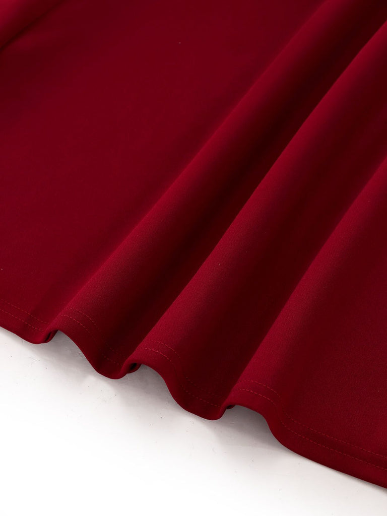 Abito bordeaux anni '30 in pizzo e spalle scoperte