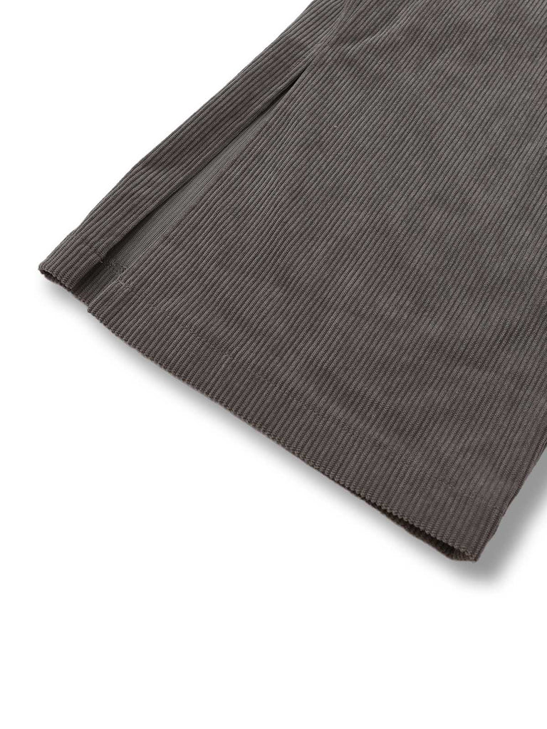 Tuta lunga a gamba larga in velluto a coste grigio anni '40