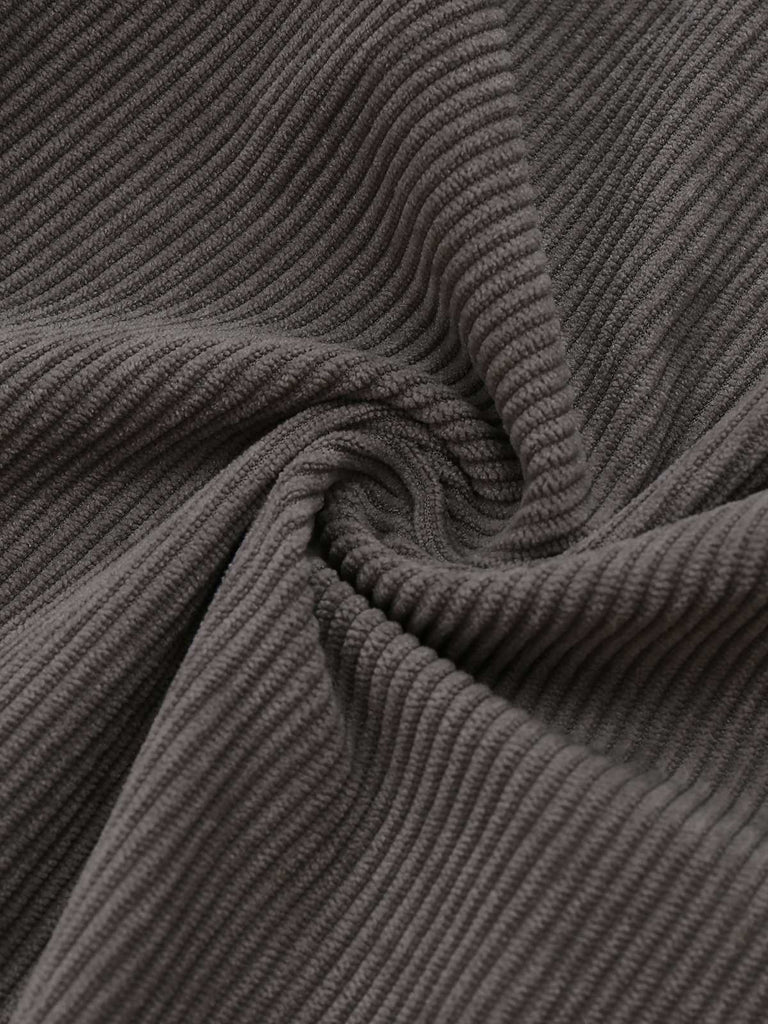 Tuta lunga a gamba larga in velluto a coste grigio anni '40