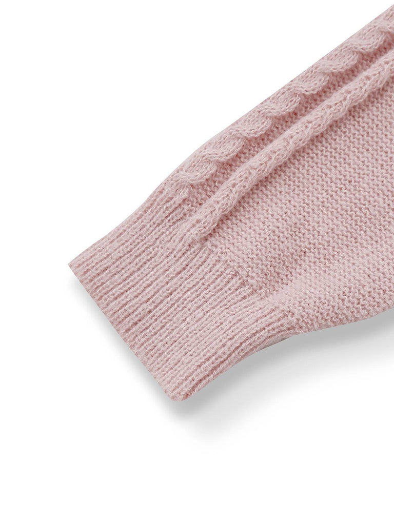 Abito in maglia a trecce con orlo plissettato anni '40