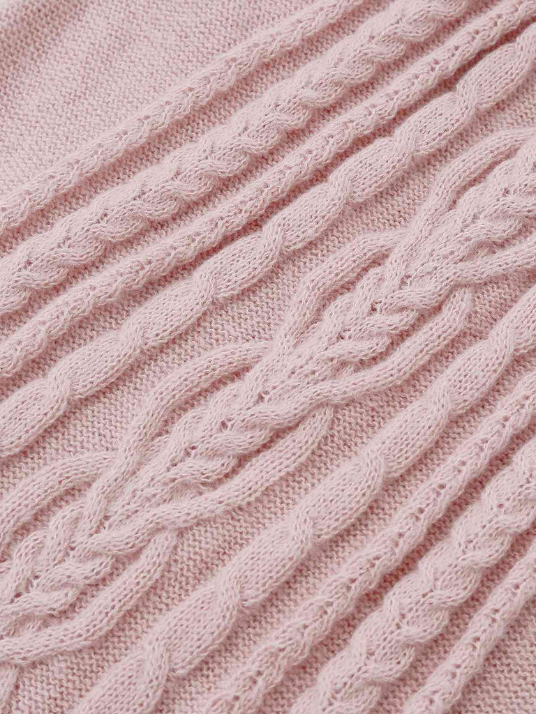 Abito in maglia a trecce con orlo plissettato anni '40