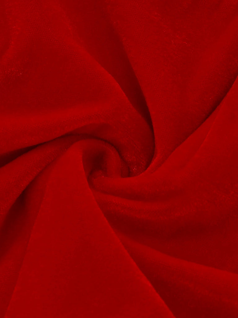 Abito con bordi in pelliccia del Grinch di Natale rosso anni '40