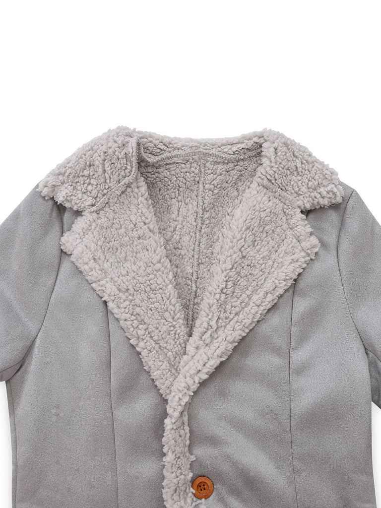 Cappotto in camoscio di media lunghezza con revers anni '30