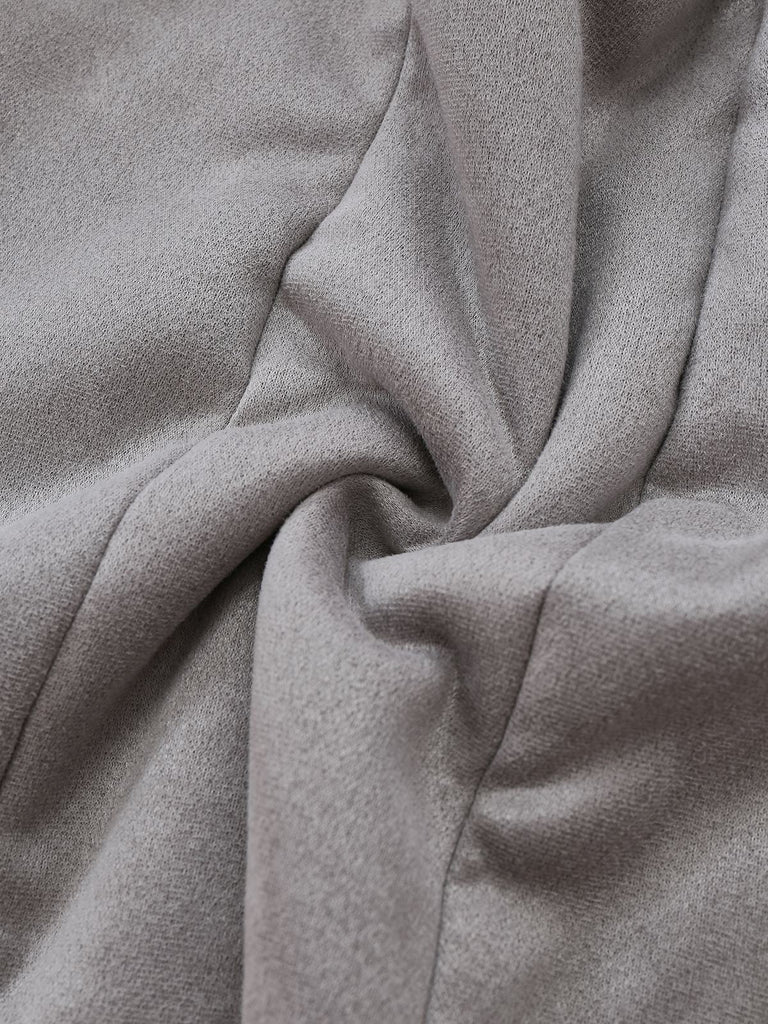 Cappotto in camoscio di media lunghezza con revers anni '30