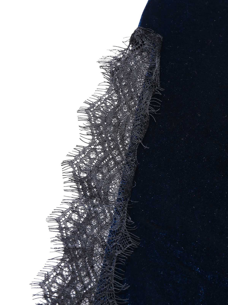 Camicia da notte in pizzo di velluto anni '60