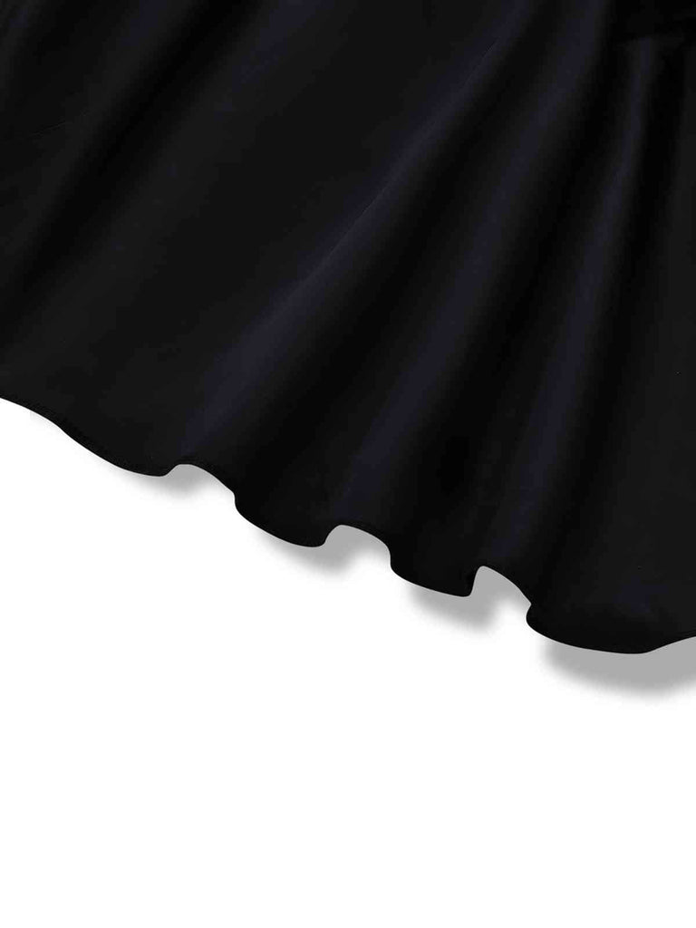 Abito corsetto con scollo quadrato e lacci marrone anni '60