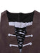 Abito corsetto con scollo quadrato e lacci marrone anni '60
