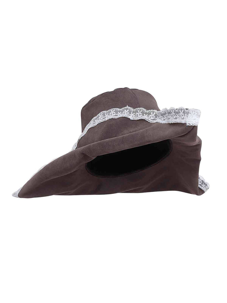 Abito corsetto con scollo quadrato e lacci marrone anni '60