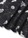 Abito midi con spacchi e stampa Halloween nero anni '50