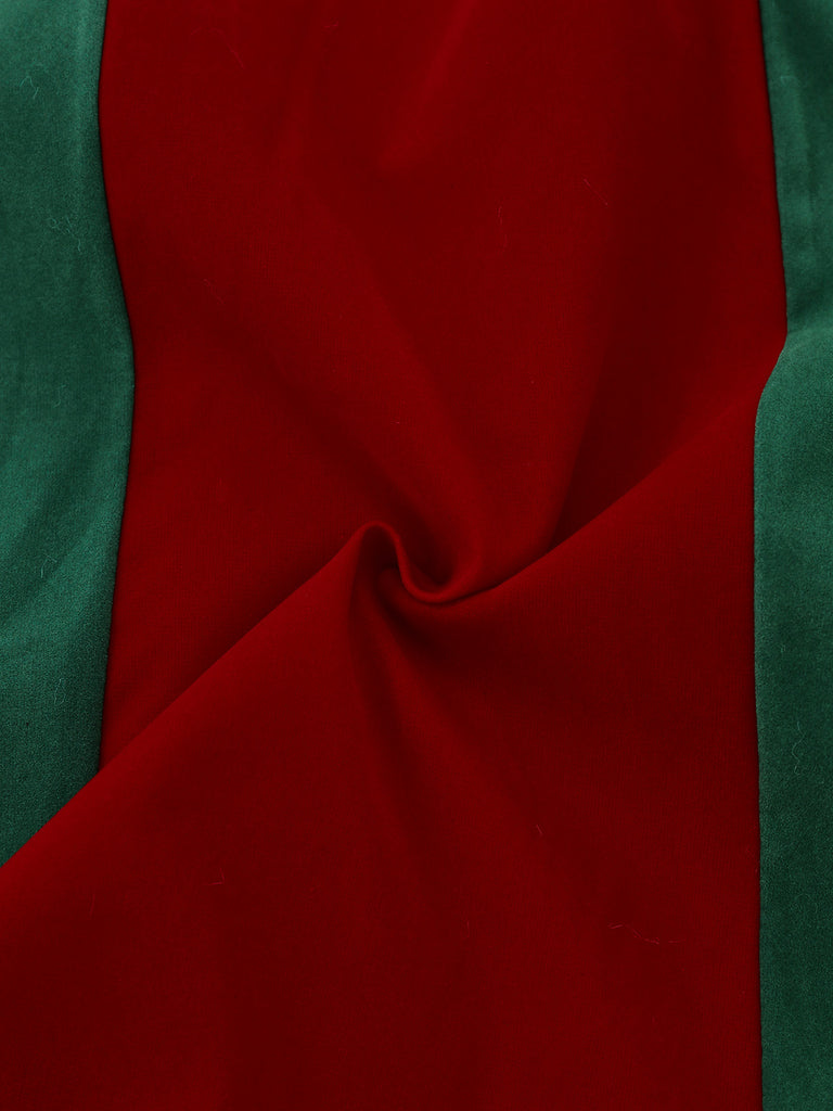 Completo di abiti natalizi in peluche rosso e verde anni '60