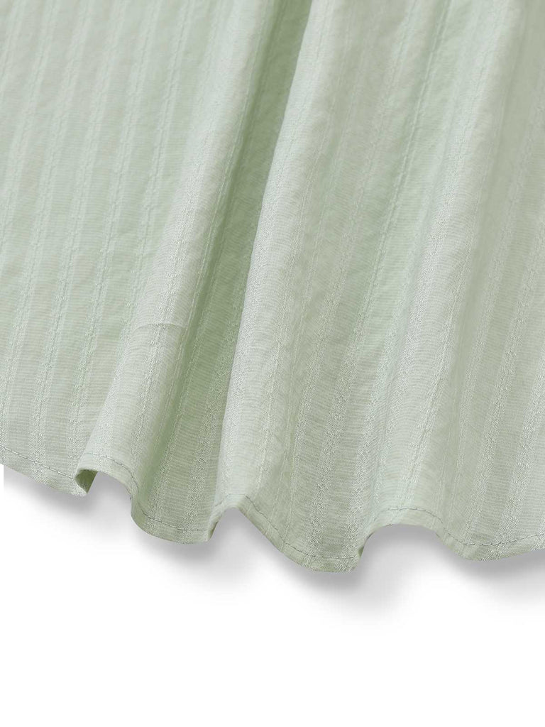 2PCS Camicetta con collo annodato e gonna tinta unita verde anni '80