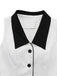 2PCS Top bianco senza maniche con revers e pantaloncini anni '60