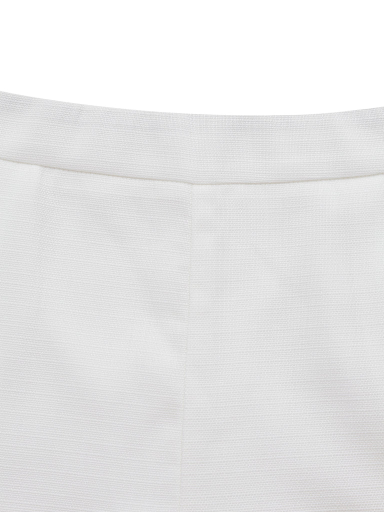 2PCS Top bianco senza maniche con revers e pantaloncini anni '60