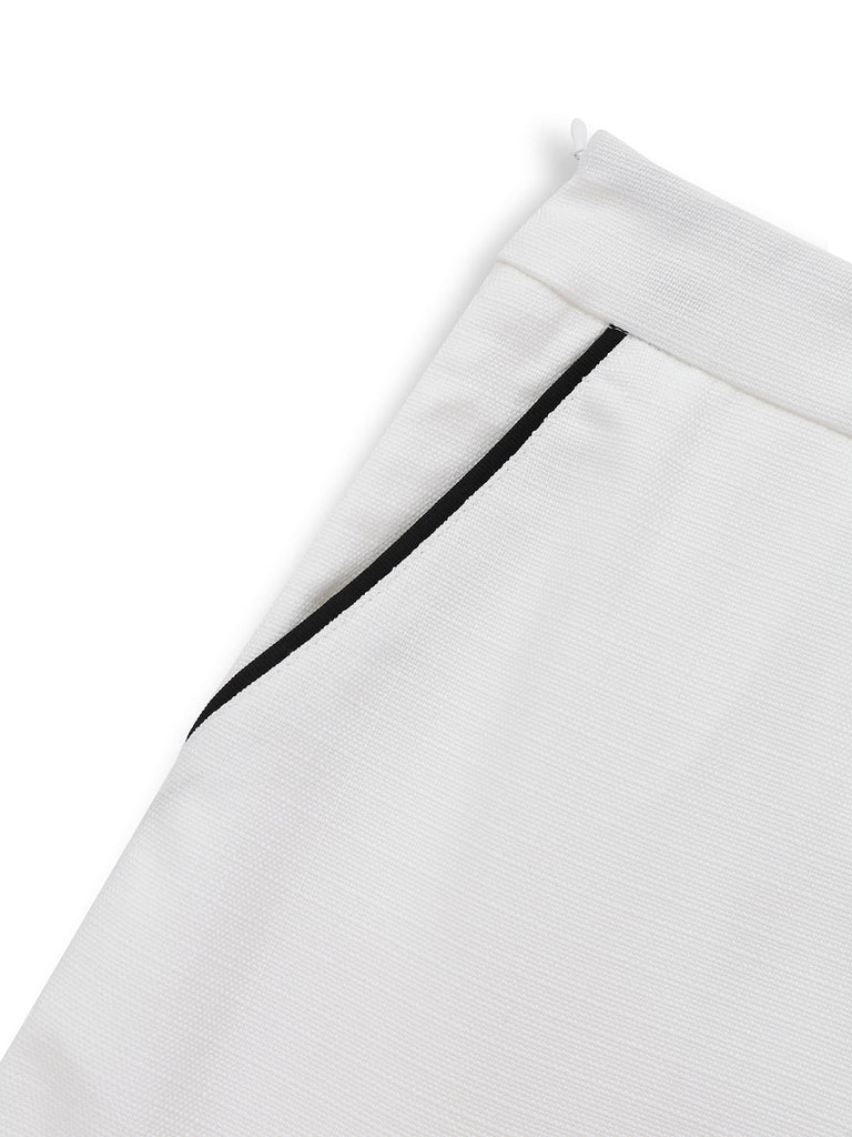 2PCS Top bianco senza maniche con revers e pantaloncini anni '60