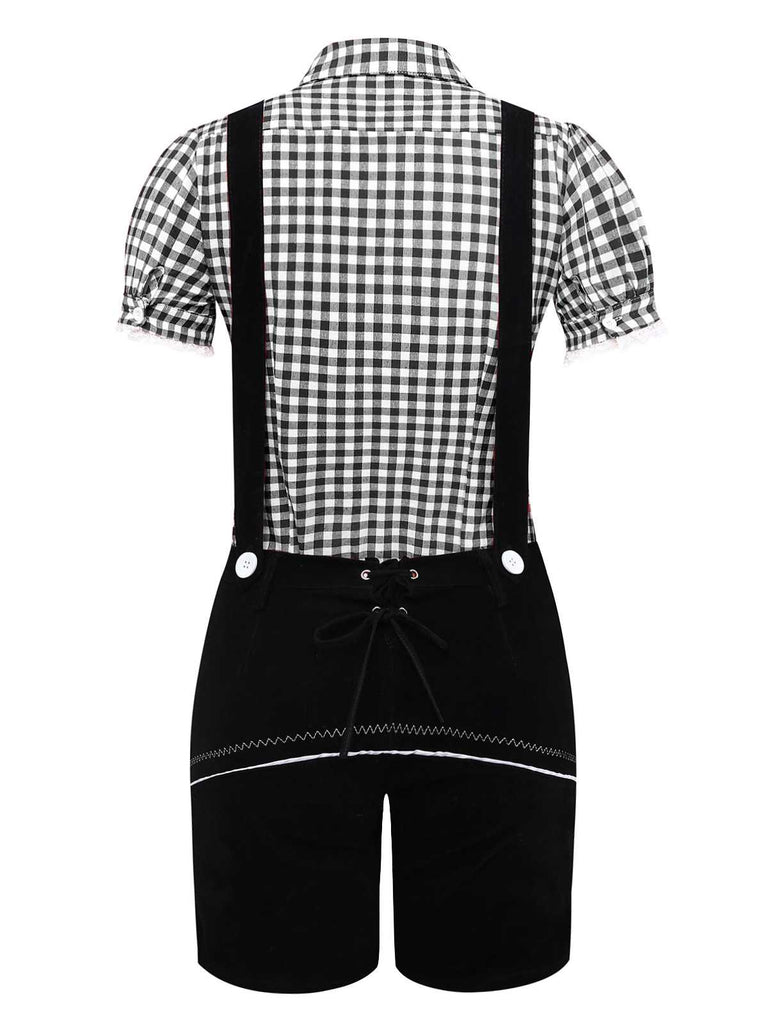 2PCS Costume Oktoberfest con camicetta e pantaloncini anni '60
