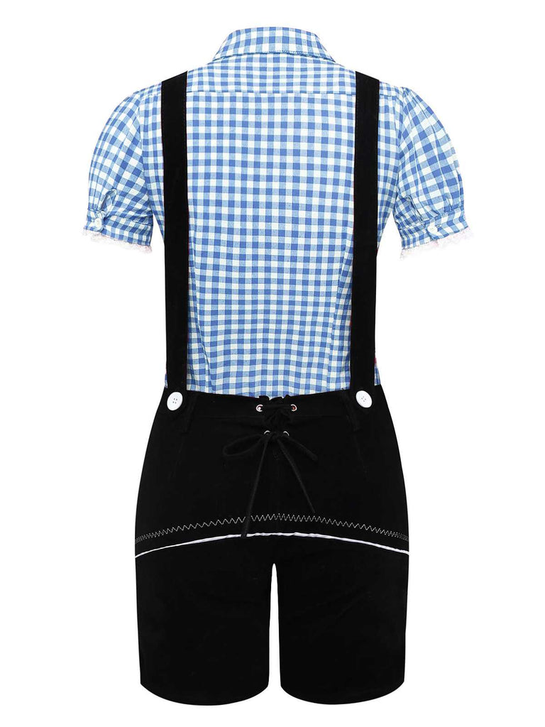 2PCS Costume Oktoberfest con camicetta e pantaloncini anni '60