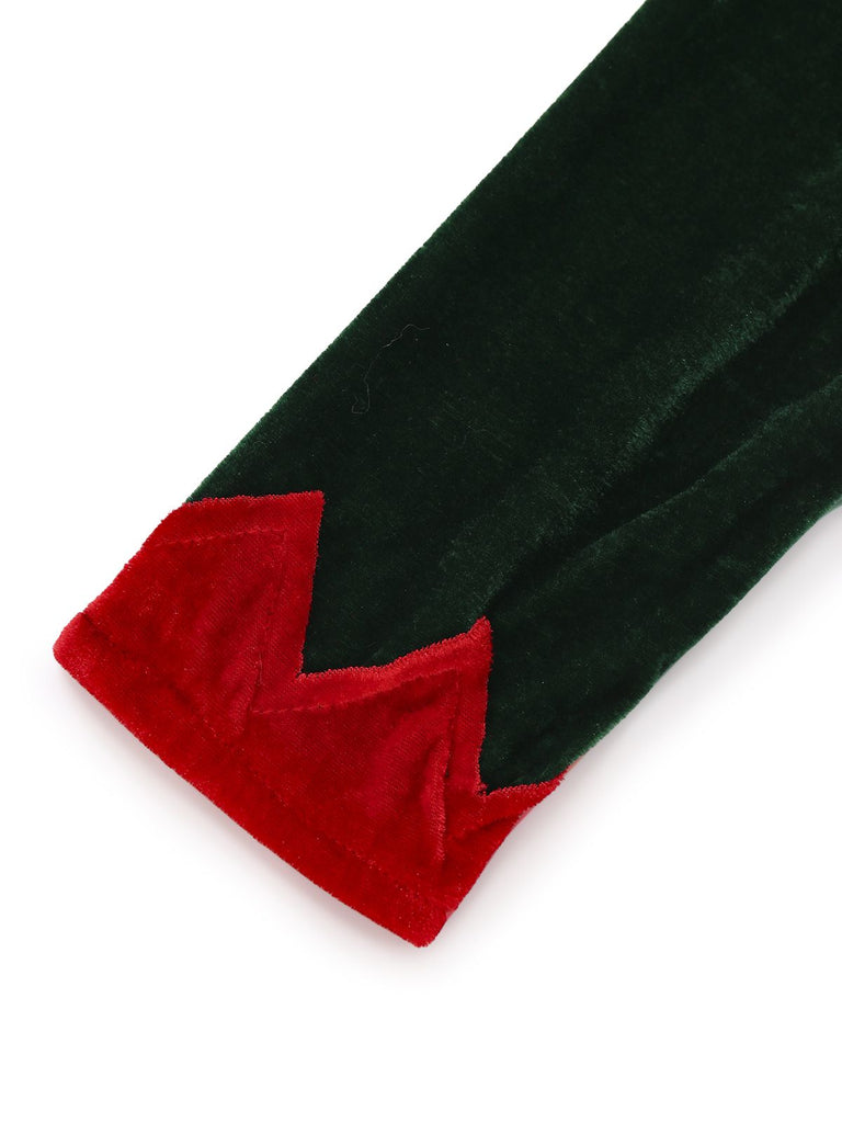 Completo con abito Jovie da elfo di Natale rosso anni '70