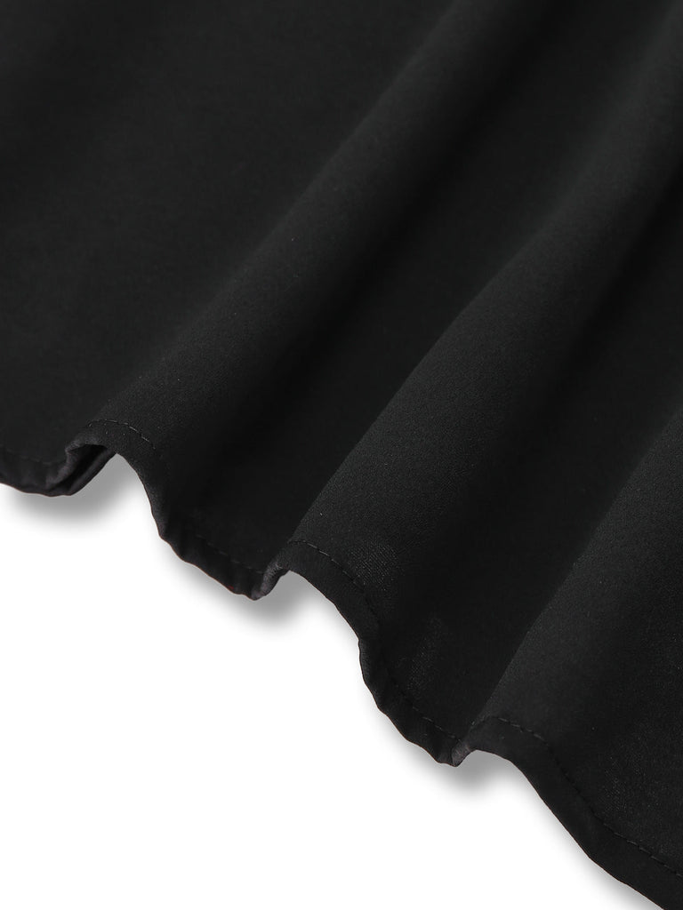 Abito a spalle scoperte con contrasto nero anni '80