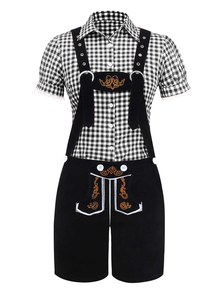 2PCS Costume Oktoberfest con camicetta e pantaloncini anni '60